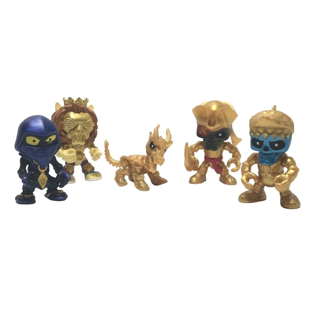 Treasure X Gold Figure Lot King Roar Shadaro Ultra Rare Pirate Skeleton & Dragon